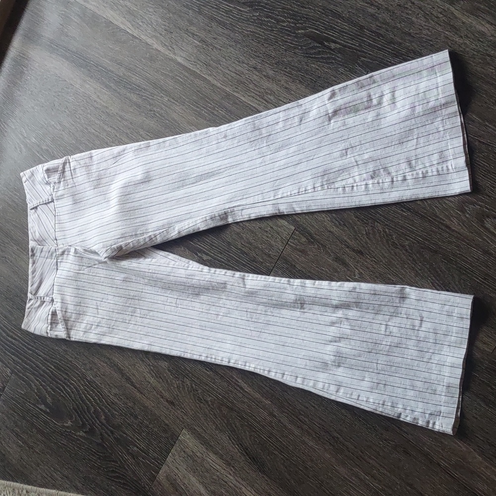 Forever 21 White Pinstripe Boot Cut Pants